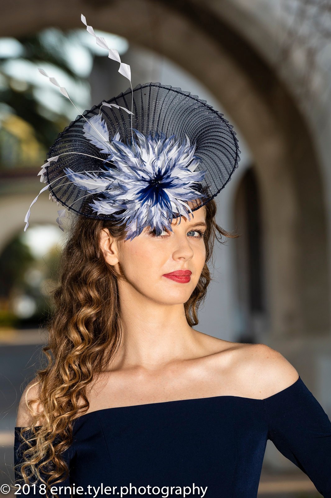 2018 collection.Blue fascinator. Kentucky Derby fascinator. Derby hat. Women hat. Designer hat. Couture hat. Women hat. Royal Ascot. Races