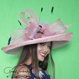 Pink formal hat. Kentucky Derby hat. Royal Ascot. Couture hat. Designer hat. Red carpet hat.  only Wedding, races, church