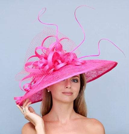 20/20!Kentucky Derby Hat. Derby hat. Royal Ascot hat . Designer hat. Pink hat. Couture hat. Large hat. Hot pink hat. Wedding hat