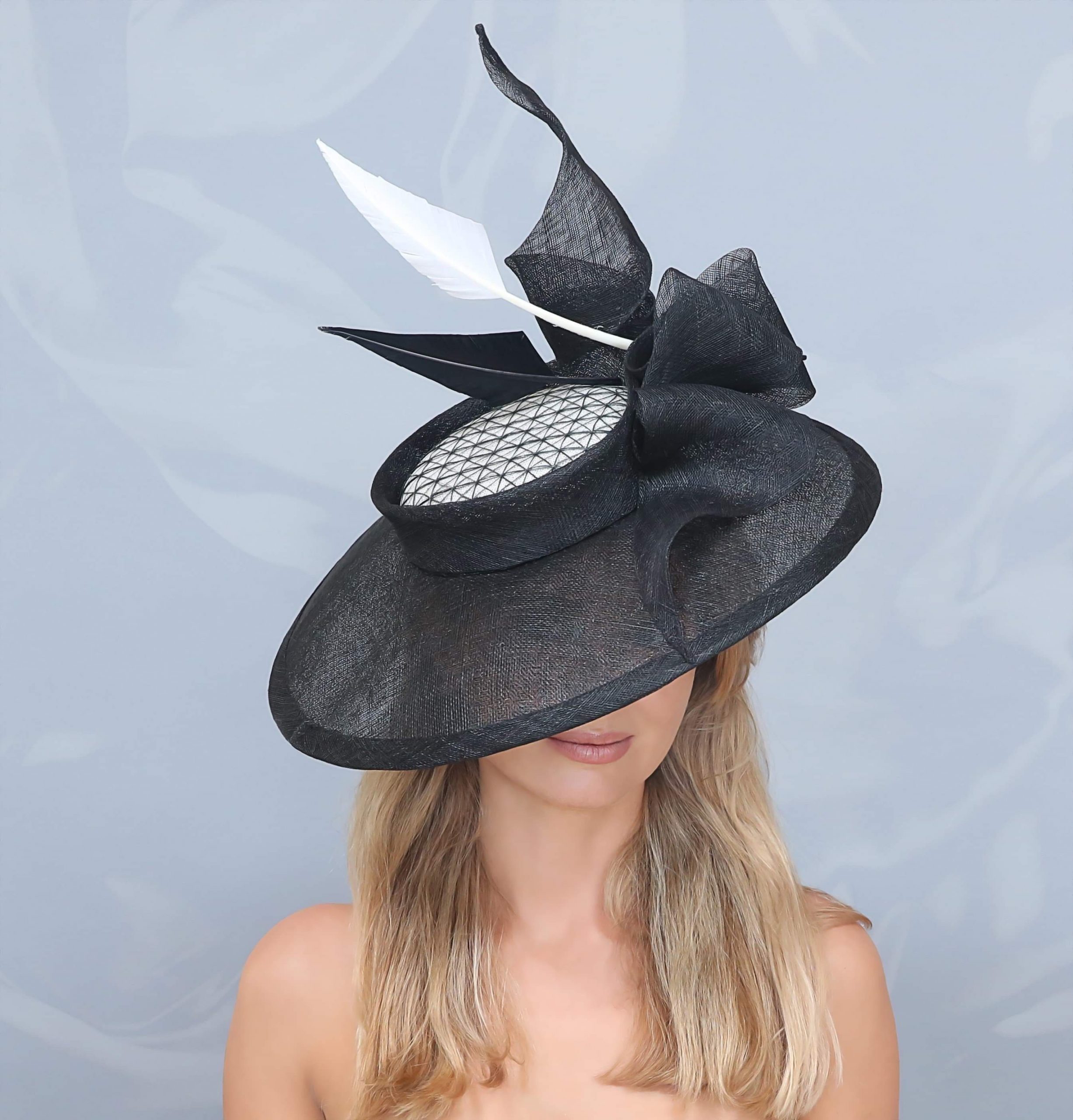 Black and white Kentucky Derby hat. Derby hat. Fascinator. Women’s hat. Designer hat. Fashion hat. Couture hat. Royal ascot. Preakness. Gift