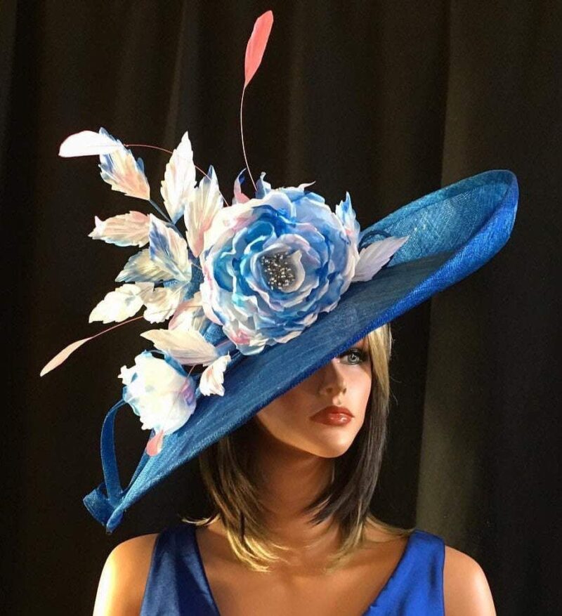 Kentucky Derby Hat. Formal hat. Purple hat for Del Mar races, Royal Ascot, Derby Couture hat for weddings, church and etc.