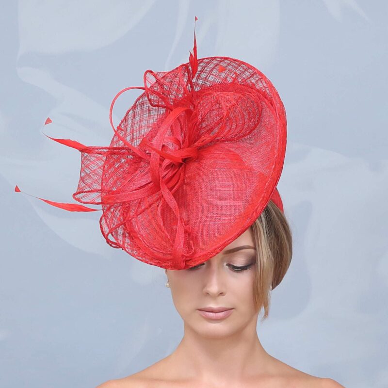 2020.Red fascinator. Kentucky Derby hat. Kentucky Derby fascinators. Red hat. Derby hat. Royal Ascot hat. Breederscup.Wedding. Designer hat.