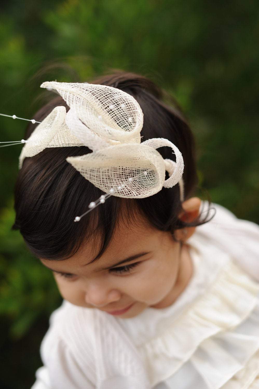 Women , girls Ivory Bridal, Bridesmaids, Wedding or any other special occasion headband - Fascinator, hair accessory