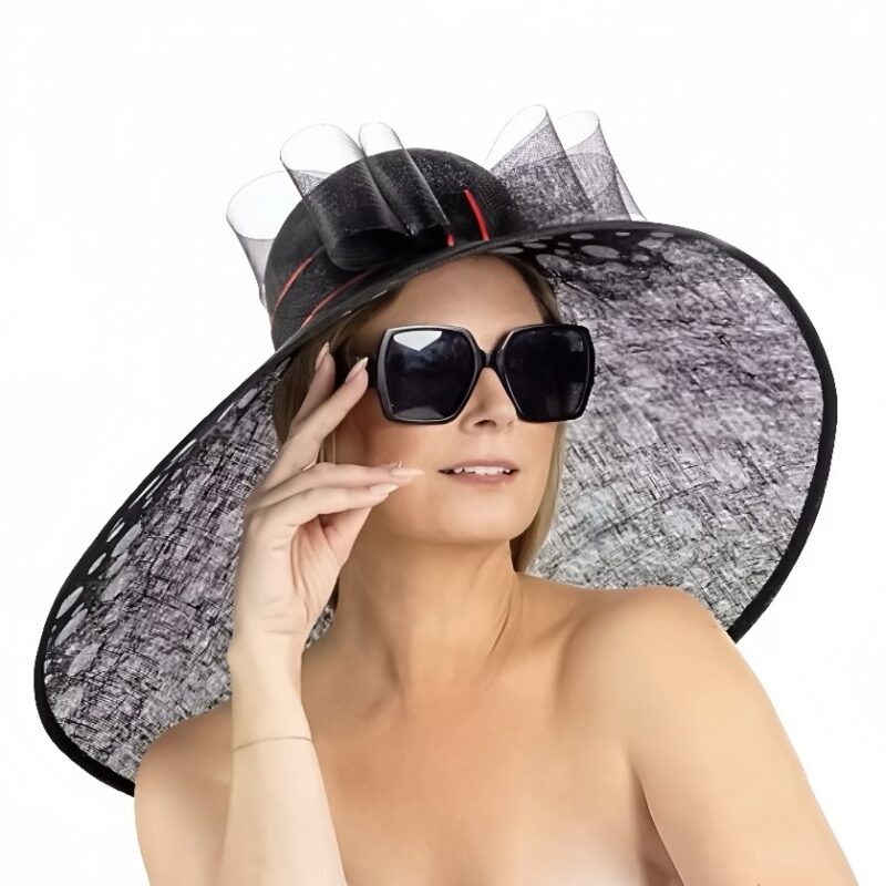Bold Black polka dot Kentucky Derby unique hat