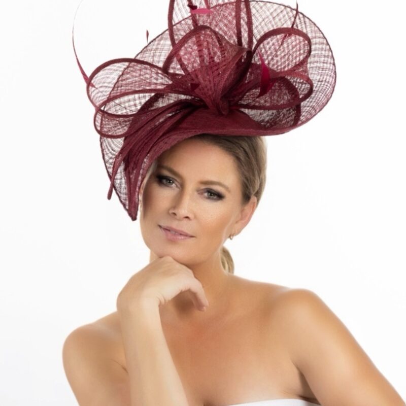 Kentucky Derby Wine burgundy fascinator