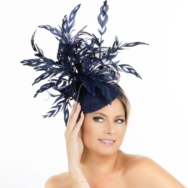 Navy fascinator for Kentucky Derby or any occasion